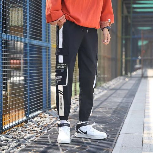 Men Casual Fashion Button Zipper Closure Plaid Casual Pencil Pants Trousers  Mens Loose Fitting Pants Trouser Casual Pants Gray XL - Walmart.com