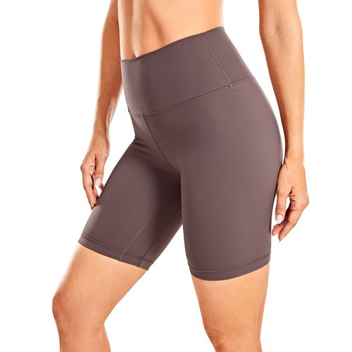 Fashion Women's Naked Feeling High Waisted Athletic Yoga Shorts For Women  Workout Biker Shorts - 8 Inches-Purple Taupe11