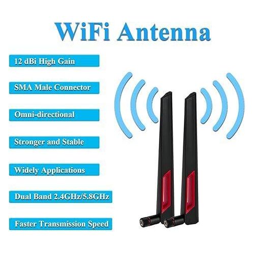 product_image_name-Antenna Music-2.4G/5G/5.8G DUAL BAND STICK ANTENNA HIGH GAIN ROUTER NETWORK CARD OMNIDIRECTIONAL ANTENNA 2.4GHz 5.8GHz Router Omni-Directional Wi-Fi Long Range Antenna 2.4/5Ghz 802.11n/b /g (1PC)-3