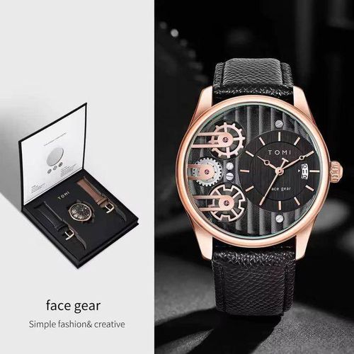 product_image_name-Tomi-Sophisticated 2 Leather strap  Man Gift ideas Genuine Wristwatch-1