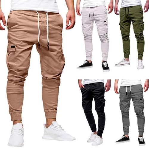 New Men's Big Pocket Cargo Harem Pants Casual Trousers Male Hip