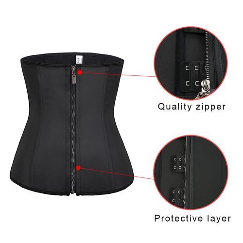 Fashion Women Latex Waist Trainer Body Shaper Corsets With Zipper Cincher Corset Top Slimming Belt Black Shapers Shapewear Plus Size Jumia Nigeria