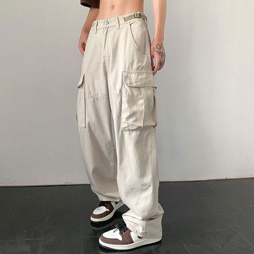 Harajuku Black Cargo Pants For Men And Women Korean Style Fashion