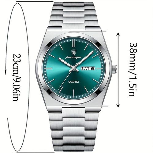 product_image_name-WABOOC-Men's Stainless Steel Quartz Wristwatch with Luminous & Calendar, an Ideal Gift Choice-2