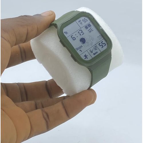 product_image_name-Fashion-Classic Rubber Strap Sport Green Men's Wrist Watch-1