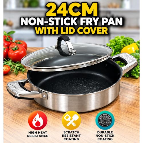 Generic High Quality 24CM Non-Stick Fry Pan with Glass Lid
