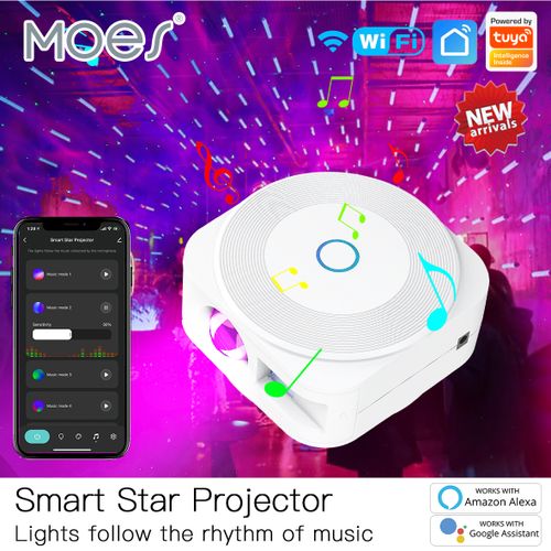 Galaxy Projector Light Tuya Smart Life Smart Star Projector APP Work With  Alexa Google Home Colorful Starry Sky LED Night Light, Sky Sky