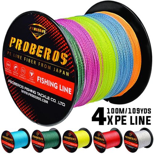 Generic 4 Strand Braided Fishing Line 100m/109yds 6 Color For
