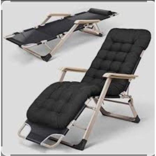 Generic Adjustable Outdoor Relaxing Chair With Cushion- BLACK - image 2