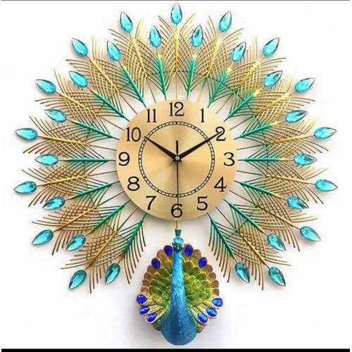 product_image_name-Generic-Peacock Wall Mounted Clock-1