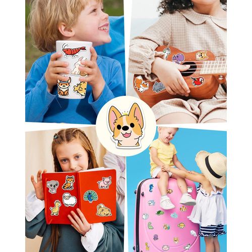 product_image_name-Generic-100 PCS Water Bottle Stickers for Kids,Waterproof Vinyl Animal Stickers for Kids,Skateboard,Laptop Stickers for Girls Boys Classroom Prizes-6