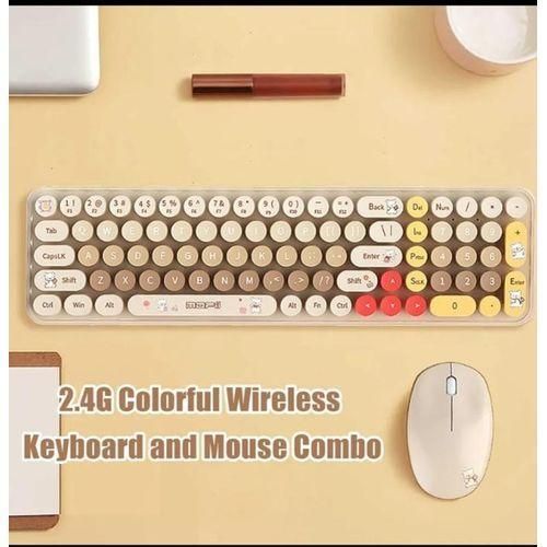 Generic Cute Baby Bear Compact Wireless Keyboard and Mouse Combo, Colorful 85 Round Keys with Numeric Keys, 2.4G Wireless - image 3
