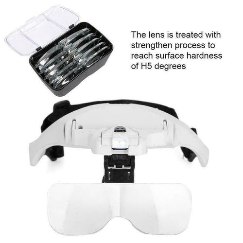 Aven Headband Magnifier with LEDs and Lenses 1x, 1.5x, 2x, 2.5x, 3.5x