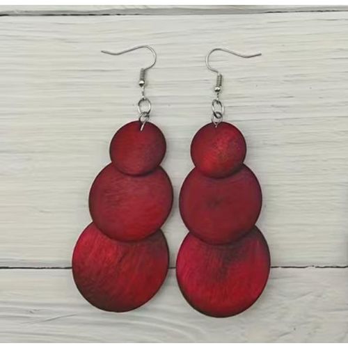 General Round Wooden Bohemian Earrings