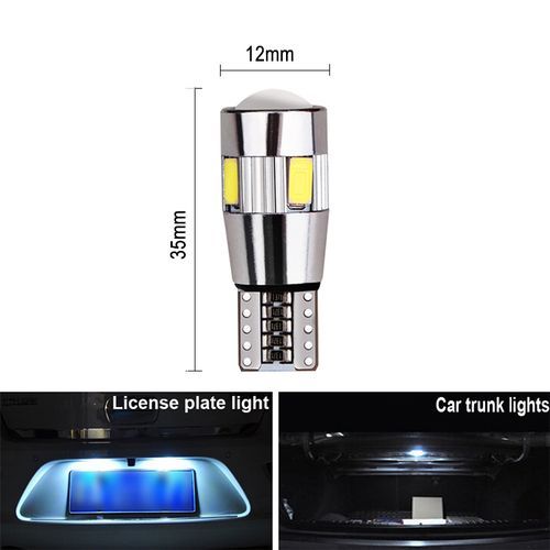 Generic 2x Car 5W5 LED Signal Light12V 6000K Auto Claerance Wedge Side  Reverse Lamps 5630 6SMD