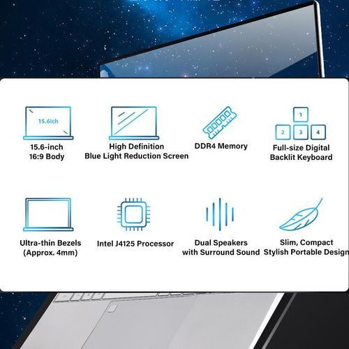 product_image_name-TiLECC-15.6inch J4125 16GB+256GB SSD Office Laptop Student Portable Computer-3