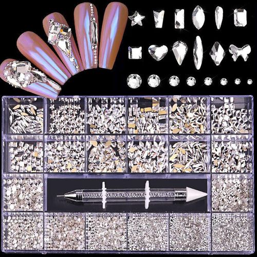 Tamilnadushopping Crystal Nail Art Rhinestones Acrylic Nail Stones DIY Non  Hotfix Flatback For 3D Nails Art Decorations (G-55 Mixed Jewelry 12  PATTERNS ROSE METAL STUDS) - Price in India, Buy Tamilnadushopping Crystal