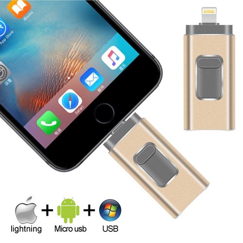 USB Pendrive iPhone Flash Drive 3-in-1 Lightning OTG 128GB Usb