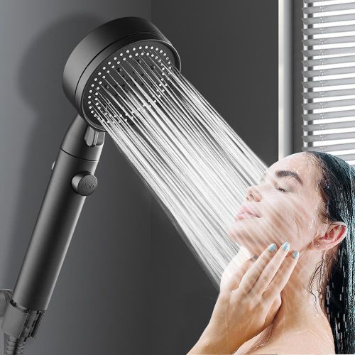 product_image_name-Generic-Shower Head 5 Modes Adjustable booster Shower head -black-1