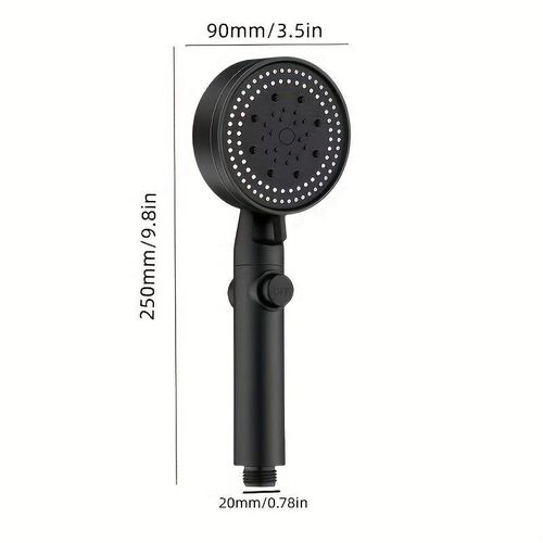 product_image_name-Generic-Shower Head 5 Modes Adjustable booster Shower head -black-5