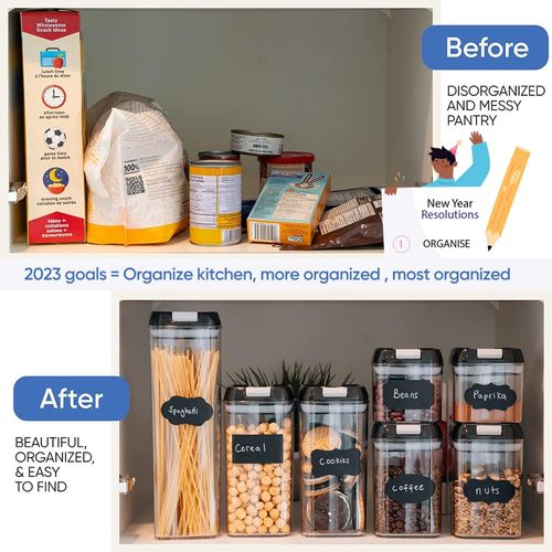 Generic 7 Airtight Food Storage Containers-Clear Plastic-Great Lids