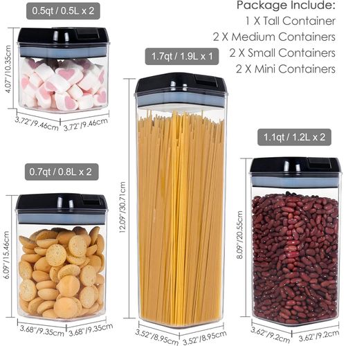 Generic 7 Airtight Food Storage Containers-Clear Plastic-Great Lids - image 8