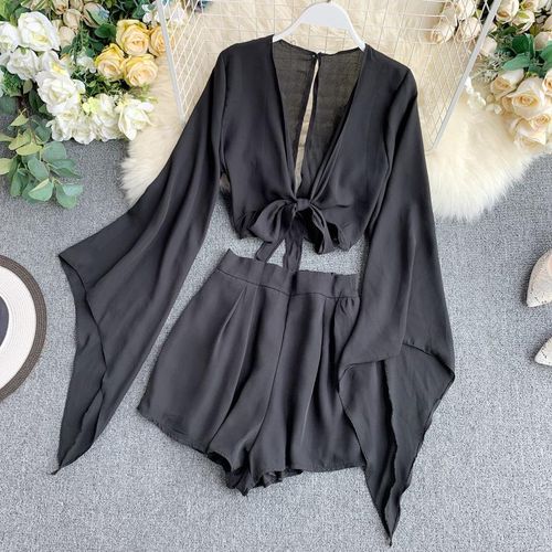 Fashion 2021 New Summer 2 Piece Outfits For Women Flare Sleeve