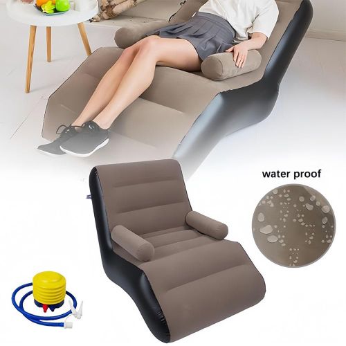 product_image_name-Generic-Large lazy inflatable sofa - Inflatable chair with foot pump - Flocking leisure inflatable lounge chair- Bean bag chair- Coffee-4