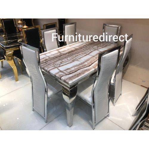 product_image_name-Generic-Marble Klinch Dining Set Furniture + 6 Seats (Lagos Only)-1