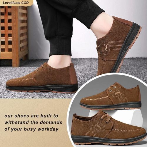 product_image_name-Men'S-brown Sneakers for walking Breathable sneakers flexible Lace up -2
