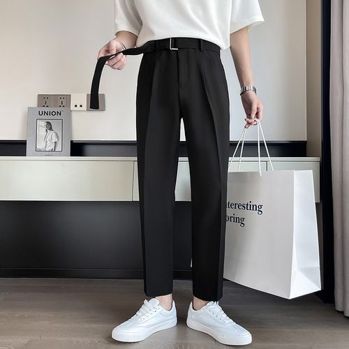 Fashion (black)Korean Summer Pants Men Fashion Design 2021 Slim Fit Men  Harem Pants Ankle Length Solid All Match Hip Hop Joggers Trousers Men ACU @  Best Price Online | Jumia Egypt