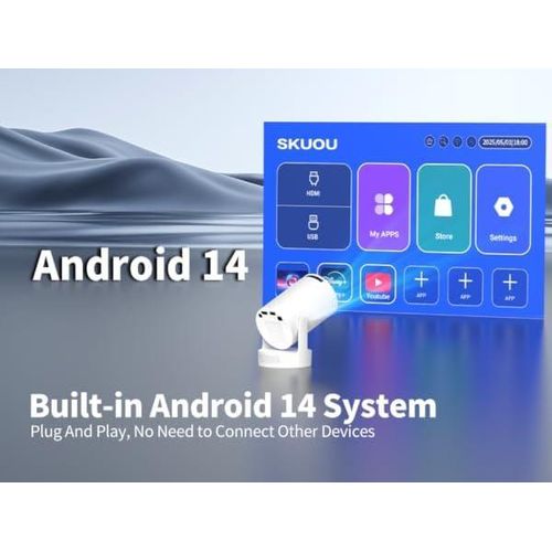 Generic Power bank Powered Hy300 ultra portable mini smart android projector with Bluetooth 5.4 and WiFi 6, 4K Support - image 2