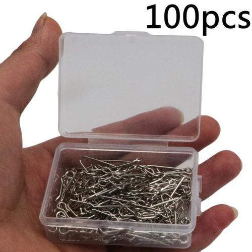 Generic 50/100pcs/box Sea Snap Hooks For Fishing Stainless Steel Fishing  Swivels Fishing Hook Line Connector 00/0/1/2/3/4 Snap Clips