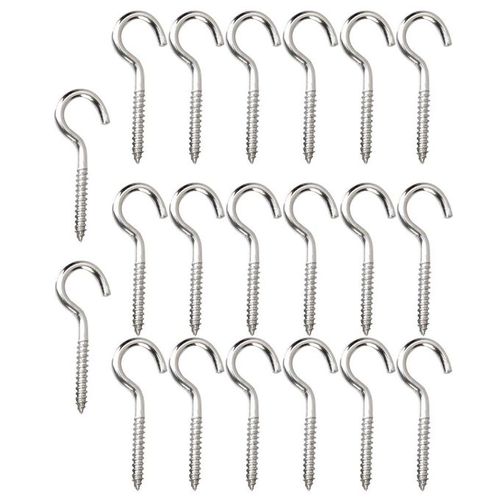 Generic 20 Pcs / Pack Silver Open Eye Screw Hook Eye 55 X 3.8mm