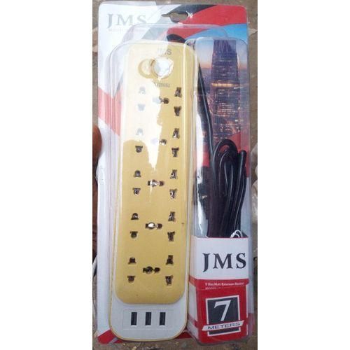 product_image_name-Generic-5 WAYS Multi Purpose Safer Power Extension Box with 3 USB charging port-1