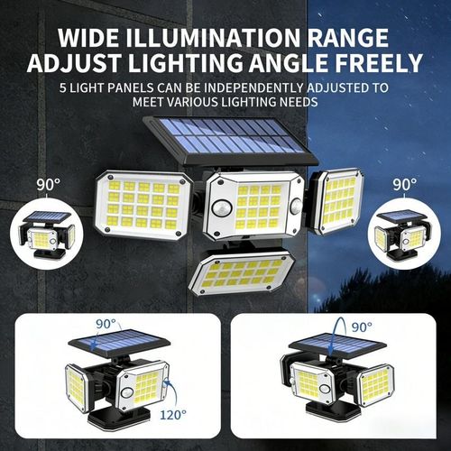 Generic Super Bright 296 LED Solar Flood Light 4-Pack | Wireless Remote + Motion Sensor + 270° Wide Angle | Waterproof Outdoor Light for Compound/Shop Front/Pathway - image 5