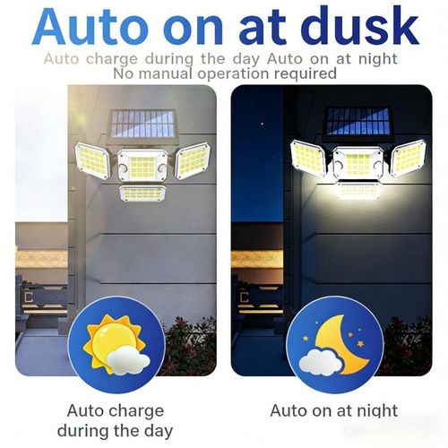 Generic Super Bright 296 LED Solar Flood Light 4-Pack | Wireless Remote + Motion Sensor + 270° Wide Angle | Waterproof Outdoor Light for Compound/Shop Front/Pathway - image 8