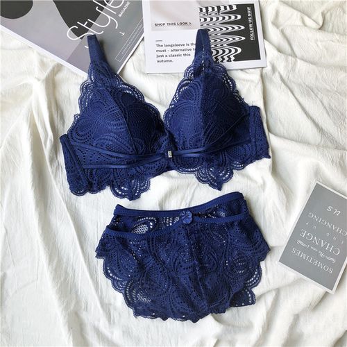 Stylish Womens Pushup Wire Free Bra Panty Set