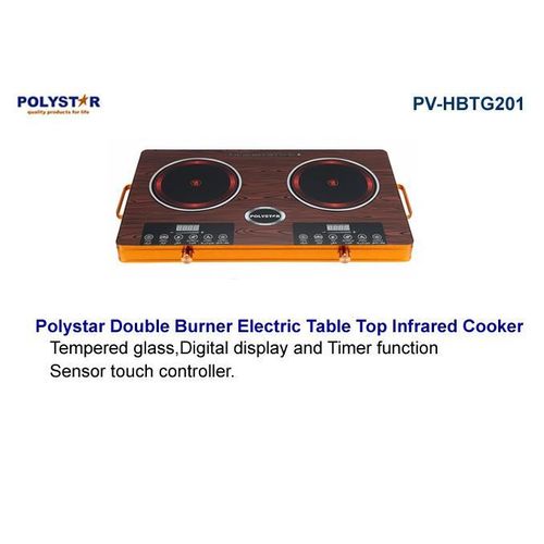 Polystar Infrared Double Electric Cooker - 3500W × 2 Tempered Glass