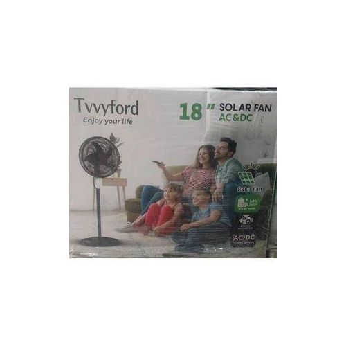 product_image_name-Twyford- 18" rechargeable solar standing fan with panel-1