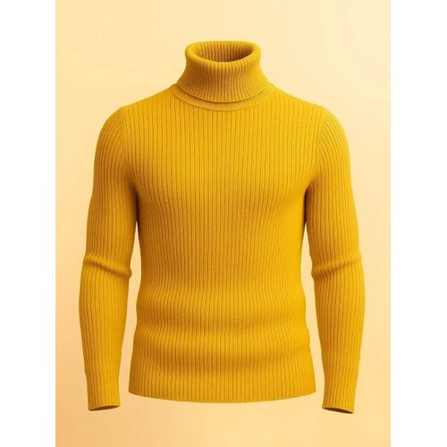Fashion Men's Turtle Neck Top/ Cooperate Yellow - image 2