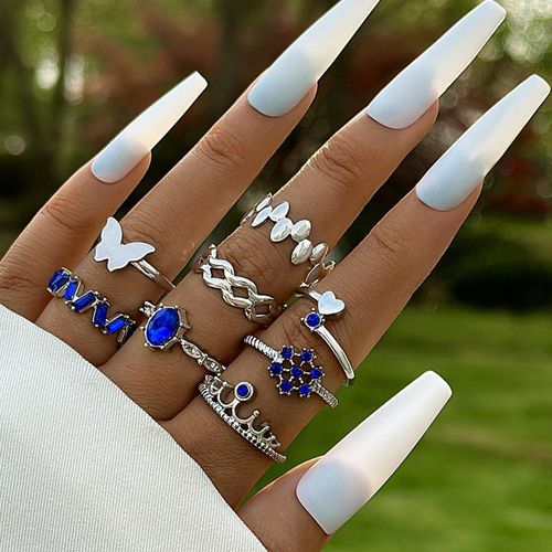 product_image_name-Fashion-8pcs Alloy metal knuckle ring set_gift set silver-1