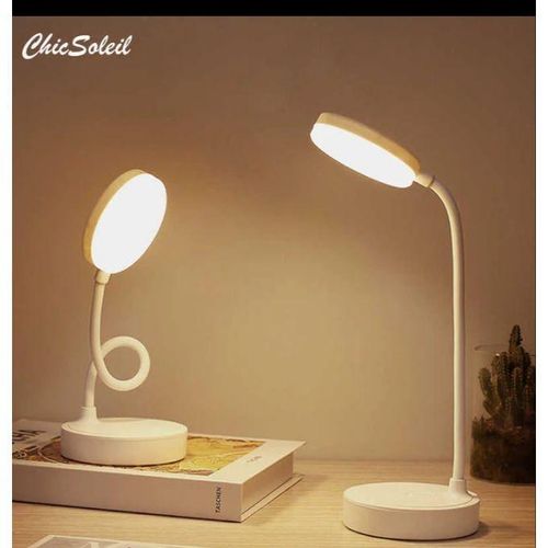 Generic Rechargeable LED Desk Lamp with Adjustable Gooseneck – Eye-Caring Study & Reading Light (White) - image 3
