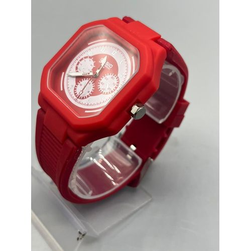 Fashion Red Silicone Strap Analog Wristwatch for Men –Red Watch - image 2