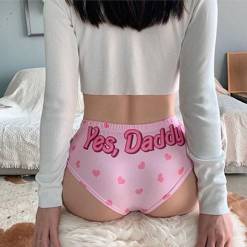 Generic Cute Girl Sexy Pink Printed Low Waist Funny Panties Couple Underwear  Women Home Briefs Nightclub Hot Dance Shorts Party