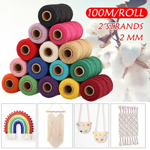 Generic 12 Colour 2mm 100m/Roll Waxed Cotton Thread Reel Cord