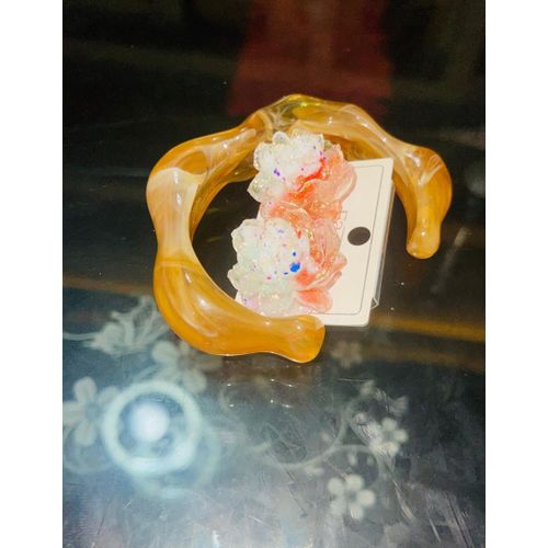 product_image_name-Fashion-Everything plastic bangle and matching earring gold-1