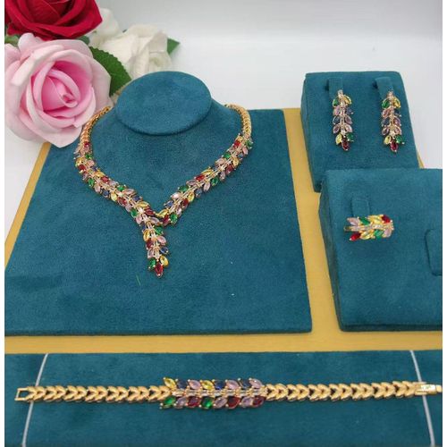 product_image_name-Longchain- Premium Unique Sophisticated Diamond Iced Bracelet/Ear-ring/Ring & Necklace Set-1