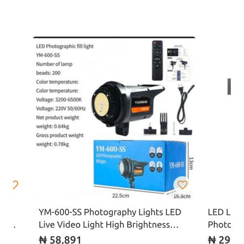 Generic LED Bediro BD400-SS video light kit + strong and durable tripod stand + Charger + Reflector Cup - image 2