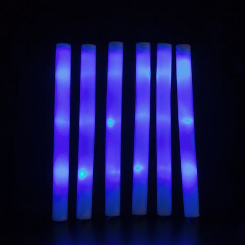 LED Light Up Tri-Color Red Blue White Foam Sticks